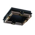 Eurofase Brama Industrial 7" Square Post Outdoor Light, Black+Gold/White Pc 42715-016